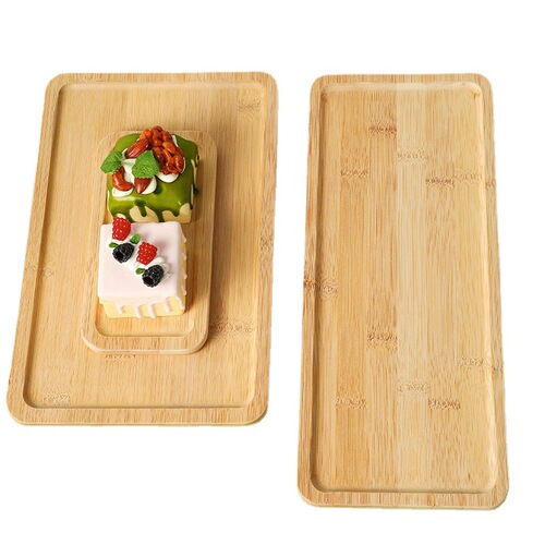 Bamboo tea tray solid wood rectangular household saucer Japanese simple teacup tea set tray storage tray bread tray