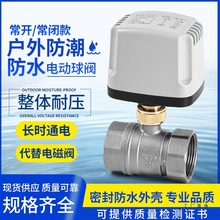 防水戶外二通電動球閥防潮常閉電磁閥門微型絲扣220V不銹鋼電動閥