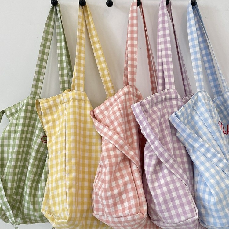5494 Sweet Plaid Cloth Bag 2025 New Lazy Style Large Capacity Student Class Shoulder Crossbody Tote Bag 5494 Sweet Plaid Cloth Bag 2025 New Lazy Style Large Capacity Student Class Shoulder Crossbody Tote Bag