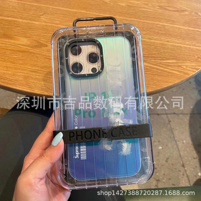 適用蘋果14手機殼微磨砂熒光膚感手機殼炫彩潮牌iPhone14Promax