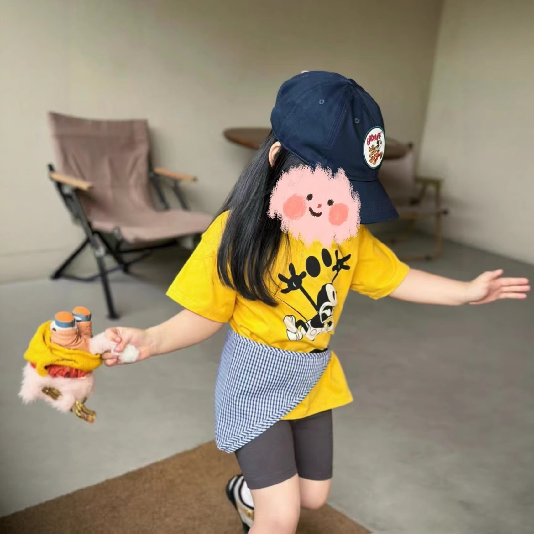 Children's Summer Cartoon Printed Short-sleeved Loose Girl's Casual T-shirt Half-sleeved Crewneck Fashionable Top 0031A185