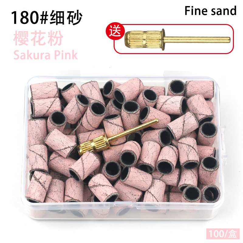 Amazon estilo caliente cabeza de lijado de uñas anillo de arena amoladora eléctrica anillo de arena de uñas caja de color funda de cojinete de montaje