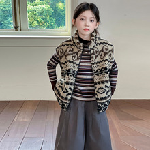 童装女童马甲套装2025冬季新款儿童韩版衣服中大童秋冬打底两件套