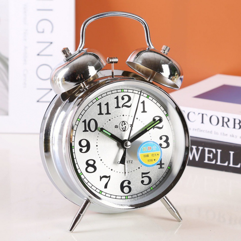 Mecánicos mecánicos de pollo para comer arroz reloj despertador retro nostálgico antiguo metal creativo dormitorio de estudiantes