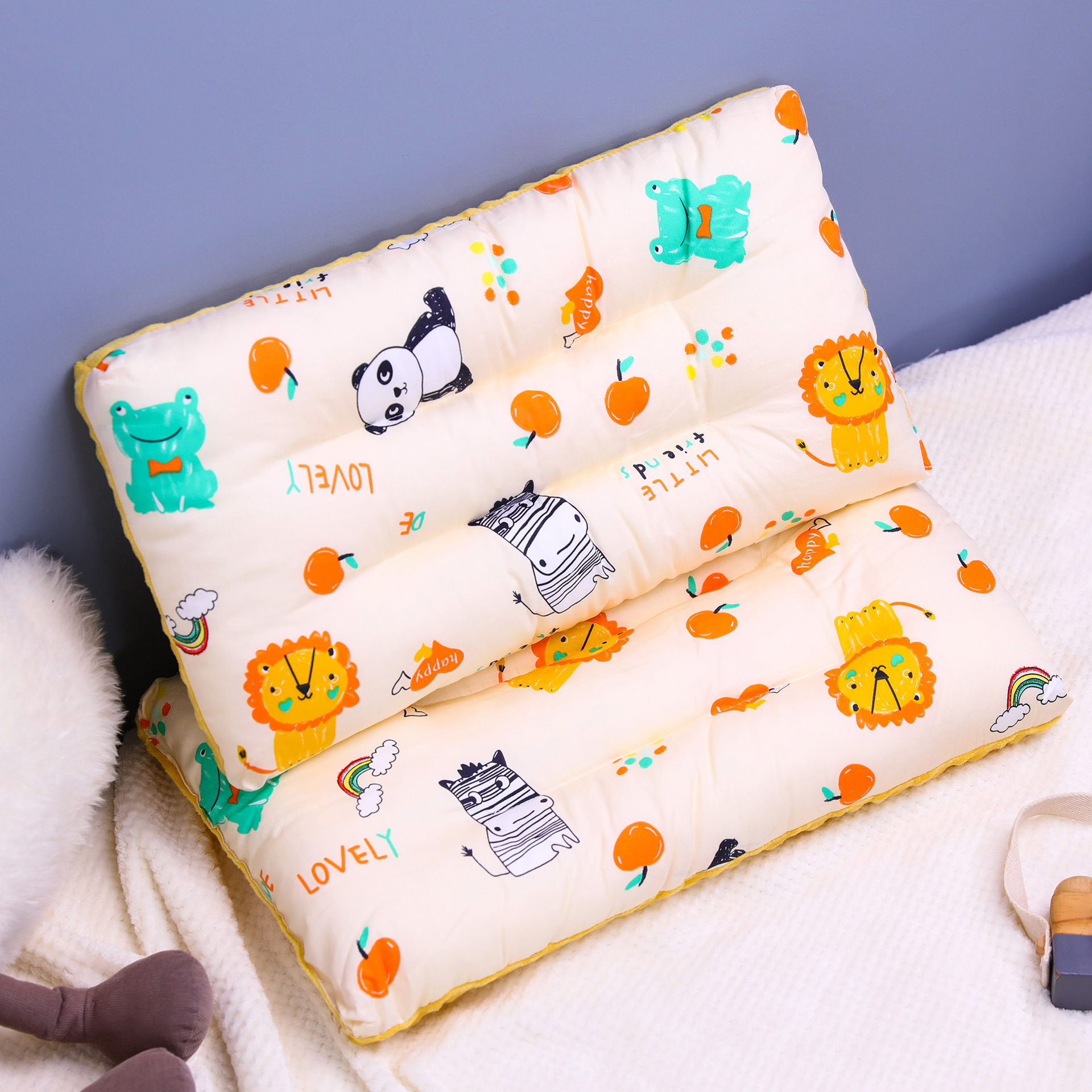 Children's Pillow Baby Cotton Pillow Core Baby Pillow Kindergarten Student Dormitory Pillow Low Pillow Thin Pillow Low Soft Single Pillow