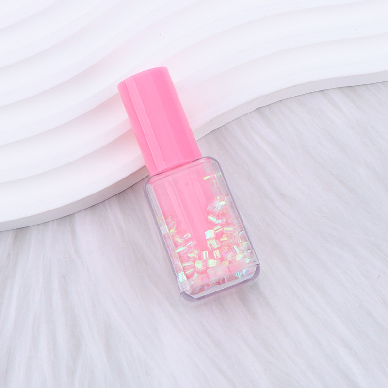 Pluma resaltador de botella de esmalte de uñas de forma linda, frasco corto de botella de una sola cabeza, lápiz labial, frasco de botella de lápiz labial de cuatro esquinas, bolígrafo de arena movediza