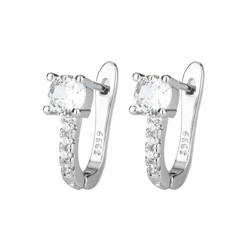 classic copper geometric fashionable universal earrings with zircon