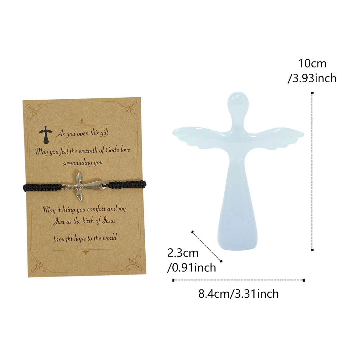  Halloween Christmas Prayer Supplies Resin Angel Handheld Transparent Angel Prayer Cross 