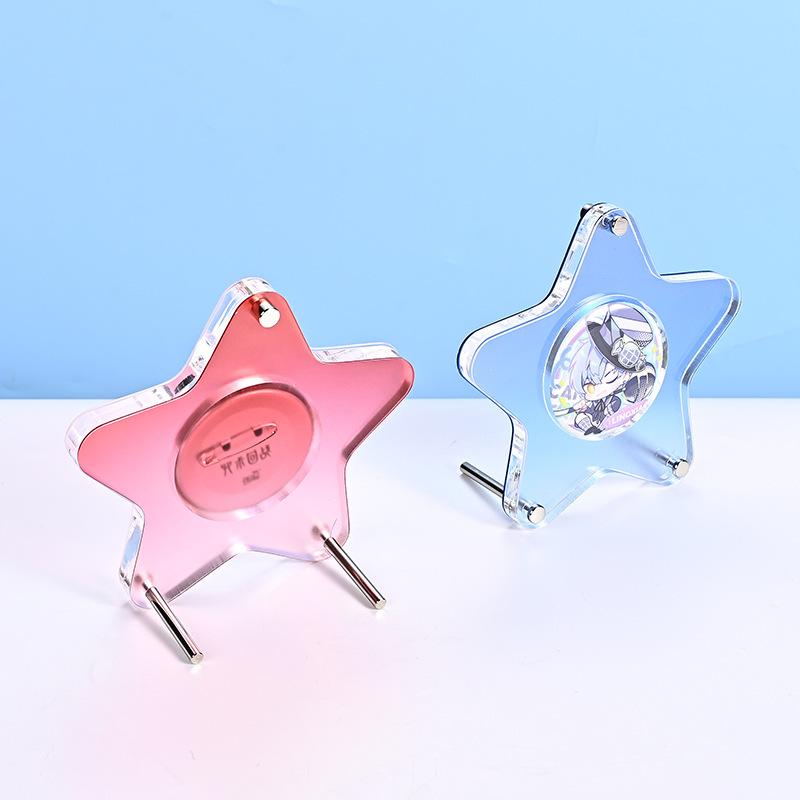 Acrylic badge, stand, removable storage system, (Physicals)