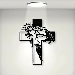 Cross-Border Iron Wall Decoration Cross Face Art Wall Decoration Pendant Ornaments Metal Crafts Etsy