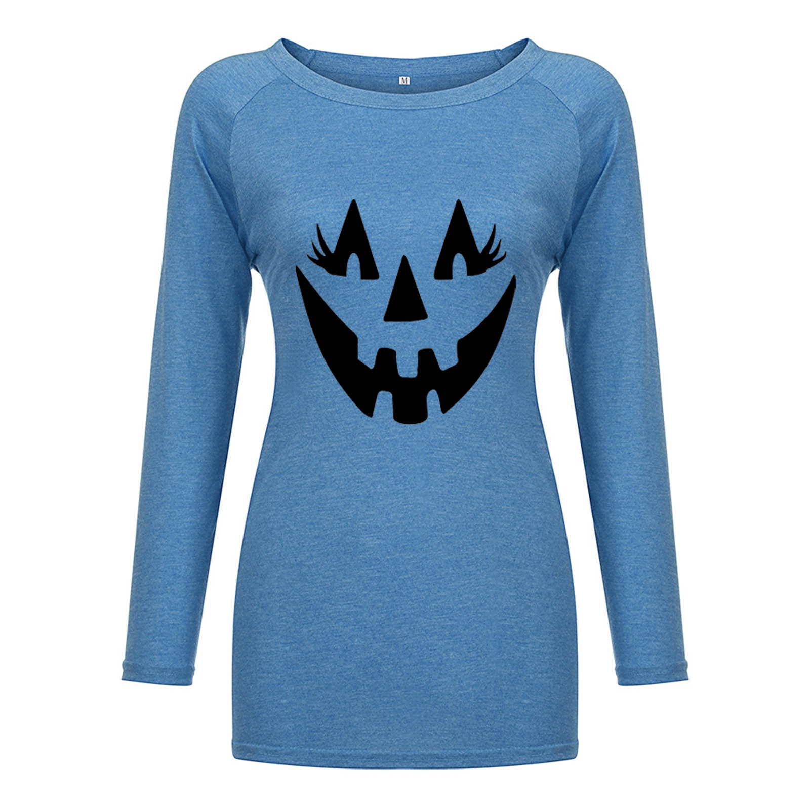 Women's T-shirt Long Sleeve T-shirts Printing Fashion Pumpkin Grimace display picture 8