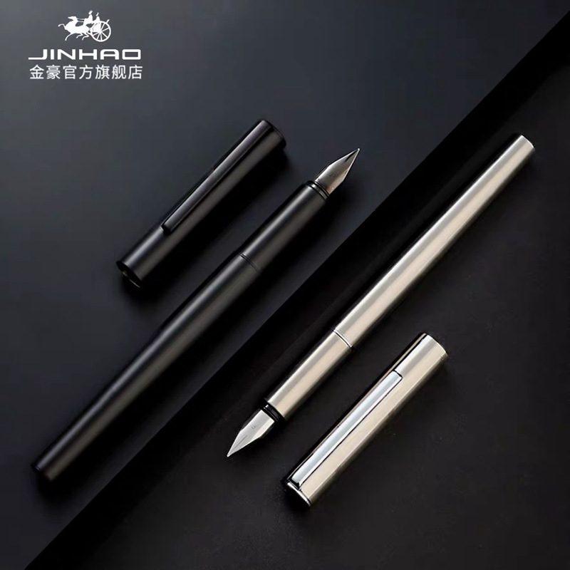 Jinhao 35 pluma de acero extremadamente negro metal adulto Oficina regalo para estudiantes y profesores al por mayor para la práctica de la caligrafía
