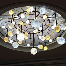 亚克力装饰吊灯婚宴厅酒店吊灯婚礼亚克力吊灯别墅大堂圆球星球灯