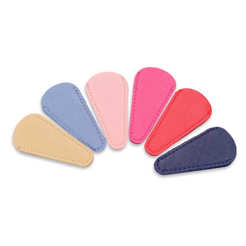 Gran escala de stock de cuero grueso pequeño cubierta de tijeras nariz cejas de corte de hilo cabeza de belleza tijeras cubierta de almacenamiento de costura