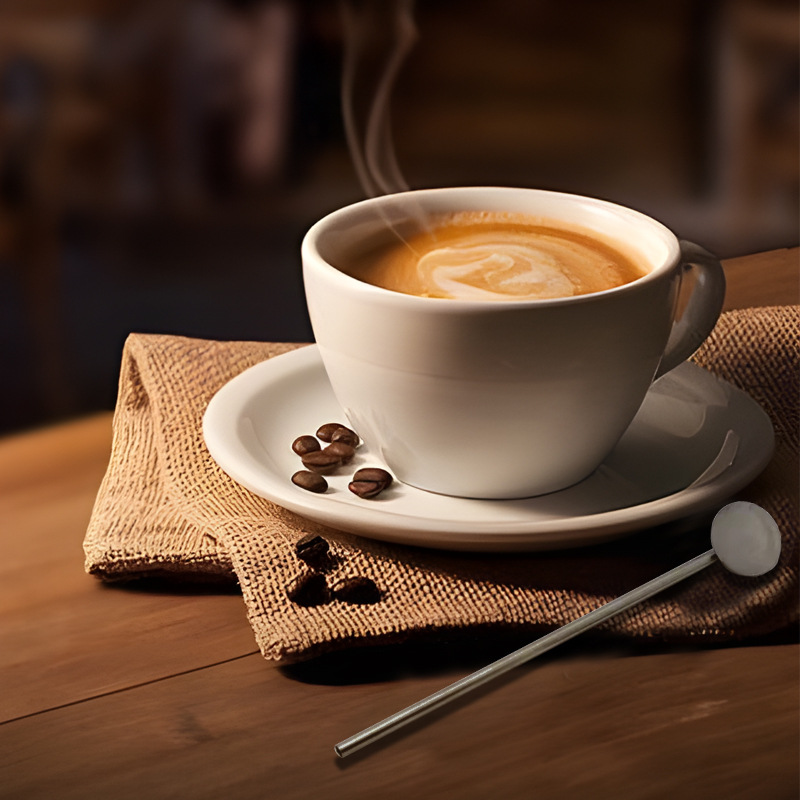 厂家直供304不锈钢吸管勺搅拌勺两用一体吸管勺子奶茶咖啡