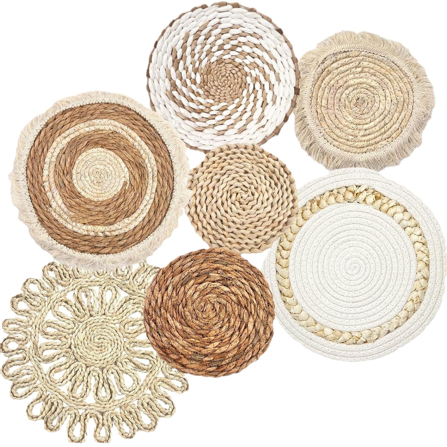 Decoraciones de pared de paja para el hogar, estilo étnico, estilo marroquí, tapices de pared, estilo natural hecho a mano