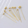 Copper -plated Golden Flower Butterfly Star Love T -Character Bald Pack DIY Handmade Orchid Earrings Bad 簪 Accessories Material