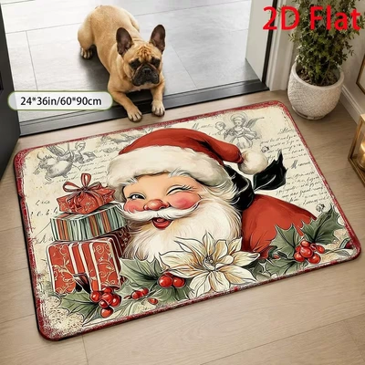 Avtomobil döşəmə paspasları — festive atmosphere, entrance door mat - 84sdlr-door-mat-5-4060cmcrystal-velvet-with-dot-plastic-backing