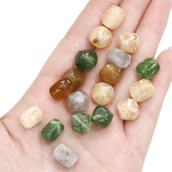 Acrylic amber rectangular beads