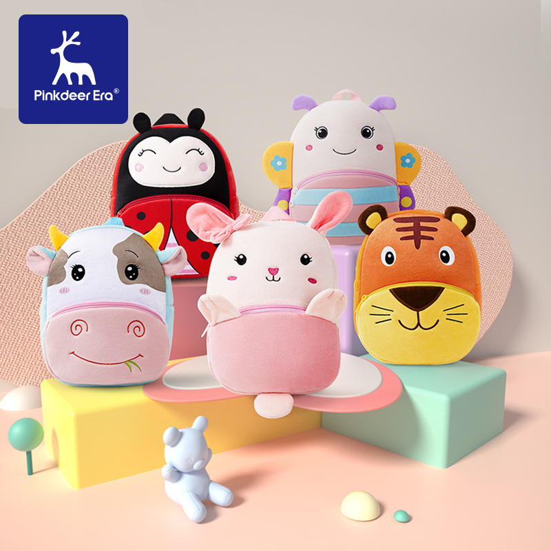 Venta caliente animal de dibujos animados mochila para niños felpa mochila escolar para niños y niñas 1-3-5 años mochila escolar de clase pequeña imprimible