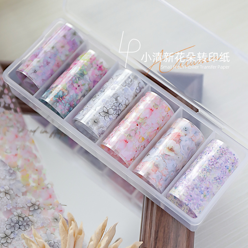 Nueva etiqueta de transferencia de arte de uñas flor mariposa papel de transferencia de encaje arte de uñas pequeño nuevo arte de uñas claro papel de transferencia de cielo estrellado al por mayor