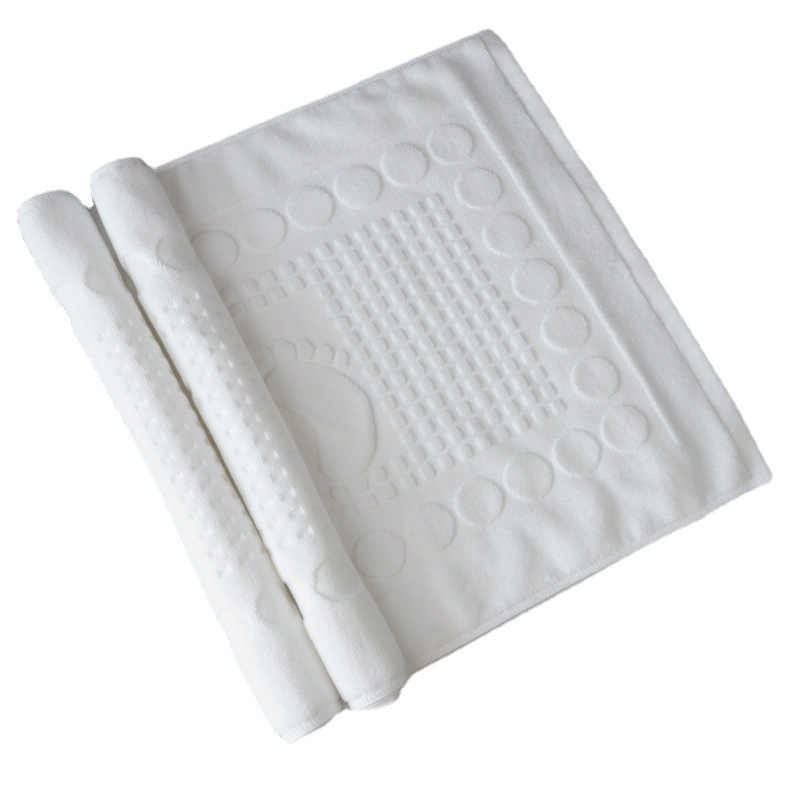 Venta al por mayor Toalla de piso del hotel 32 algodón engrosado blanco antideslizante absorbente hogar Baño piso alfombra toalla personalización