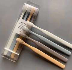 Macaron Toothbrush 4-Pack Household Unbranded Bamboo Carbon Fine Soft Hair Adult Couple Small Head Family Pack, Bulk Sale