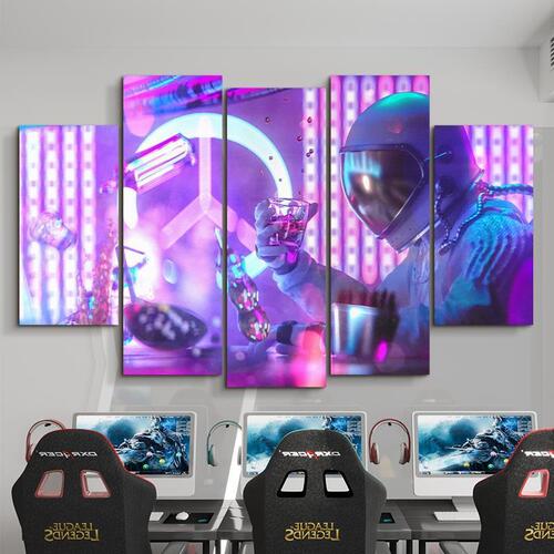 Hot cyberpunk hanging painting for internet cafes, bars, background wall decoration, bedroom mural, e-sports hotel room decor