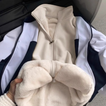 山东即墨卫衣上衣女加绒加厚羊羔绒校服内搭神器保暖内胆显瘦外套
