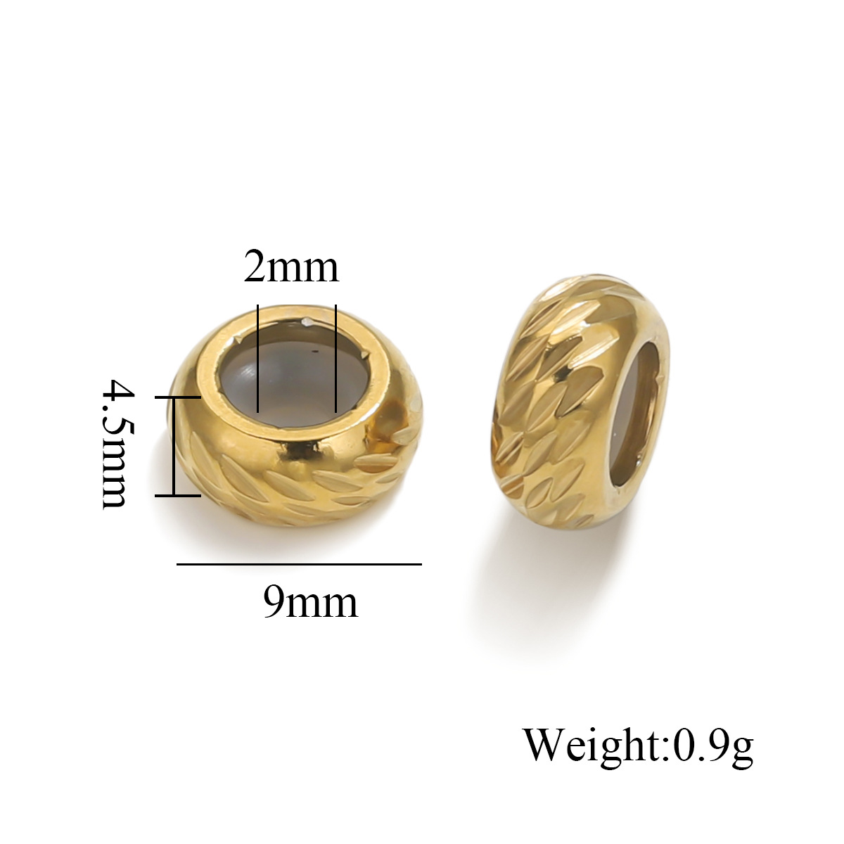 Acero inoxidable ajustable de silicona mano collar de cuentas sueltas joyas de pulsera de oro DIY color retainer joyas al por mayor