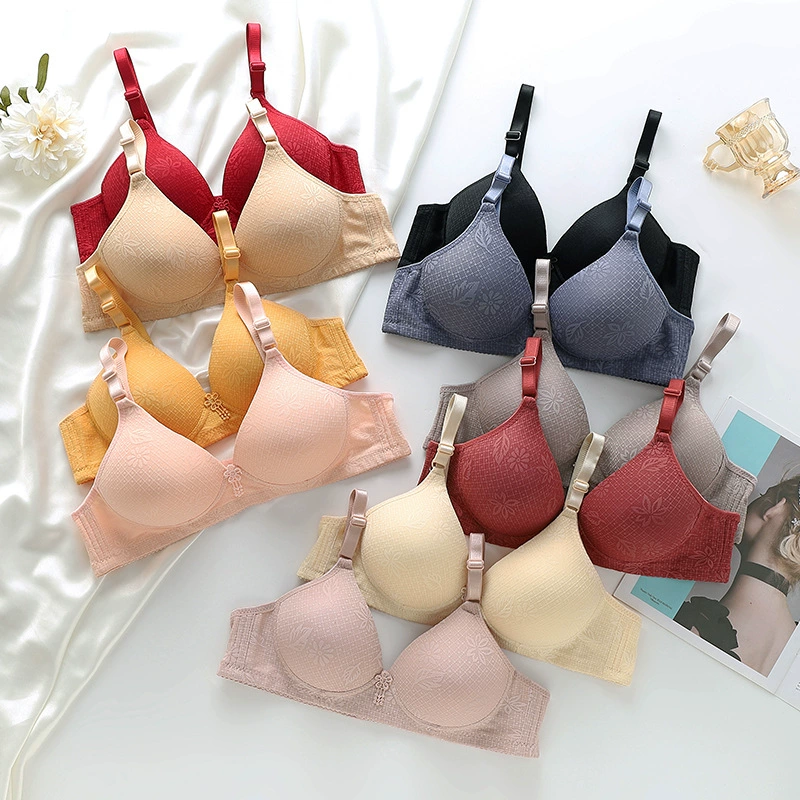Breathable underwear, supporting comfortable wireless bra, plus size, for middle age