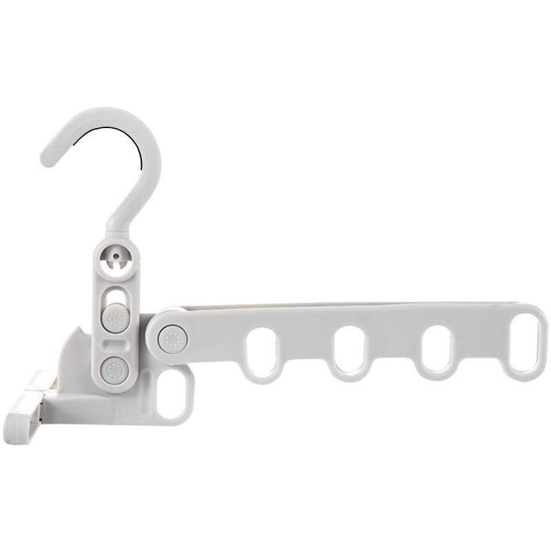 Percha de ropa plegable engrosada colgante de pared multifuncional interior percha de plástico de viaje al por mayor viaje de negocios percha de cinco agujeros portátil
