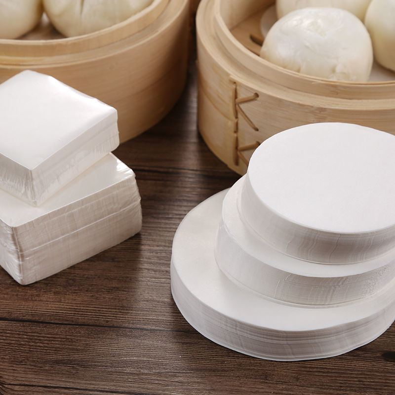 Steamed stuffed bun No sticker circular Underwrite Cartoon Steamed buns steamer baking Oilpaper A snack Pad paper square bread Cross border