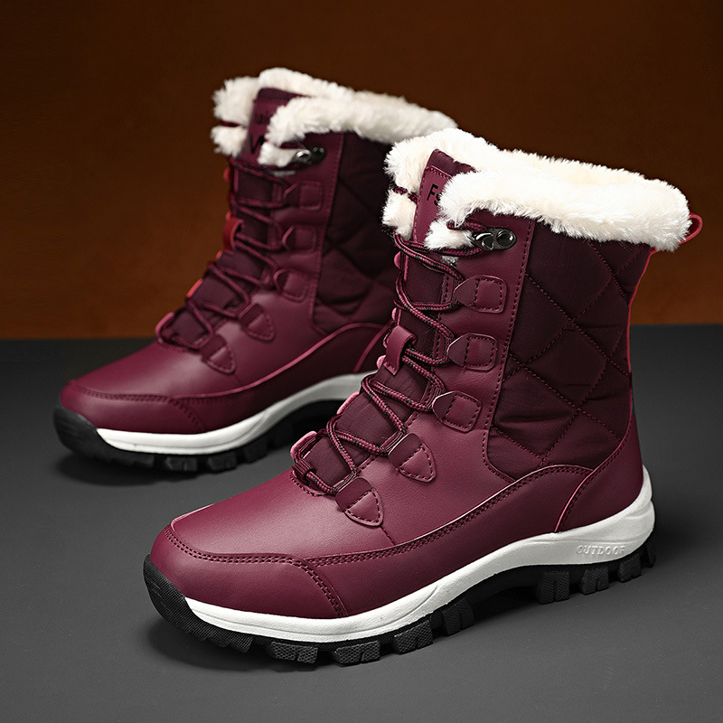 Fábrica directa de calentamiento transfronterizo de botas de algodón botas de nieve de mujer de invierno más grueso