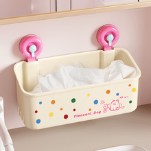 吸盘废弃回收洗脸巾收纳盒壁挂厕所卫生间洗手台浴室擦脸巾置物架