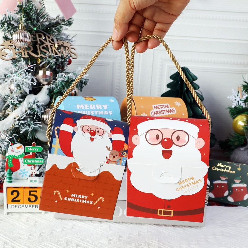 クロスボーダークリスマスポータブル包装箱クリスマスイブアップルボックスビスケットキャンディーヌガーギフトボックス洋菓子ケーキボックス|undefined