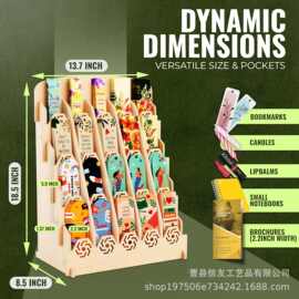 跨境木质标贴展示架贺卡展示架可移动宣传册收纳展示架卡片书签架