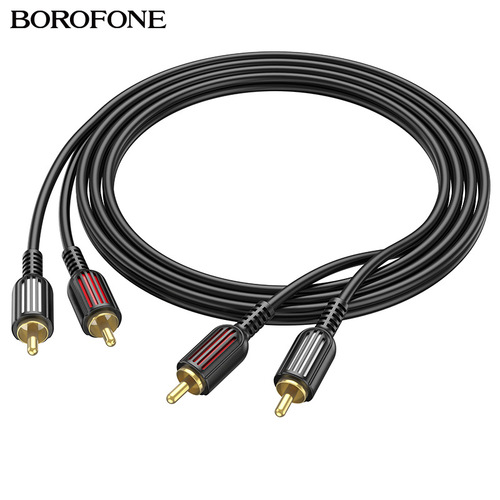 Borofone BL13 2RCA红白双莲花音频线 二合一3.5mm手机音箱连接线