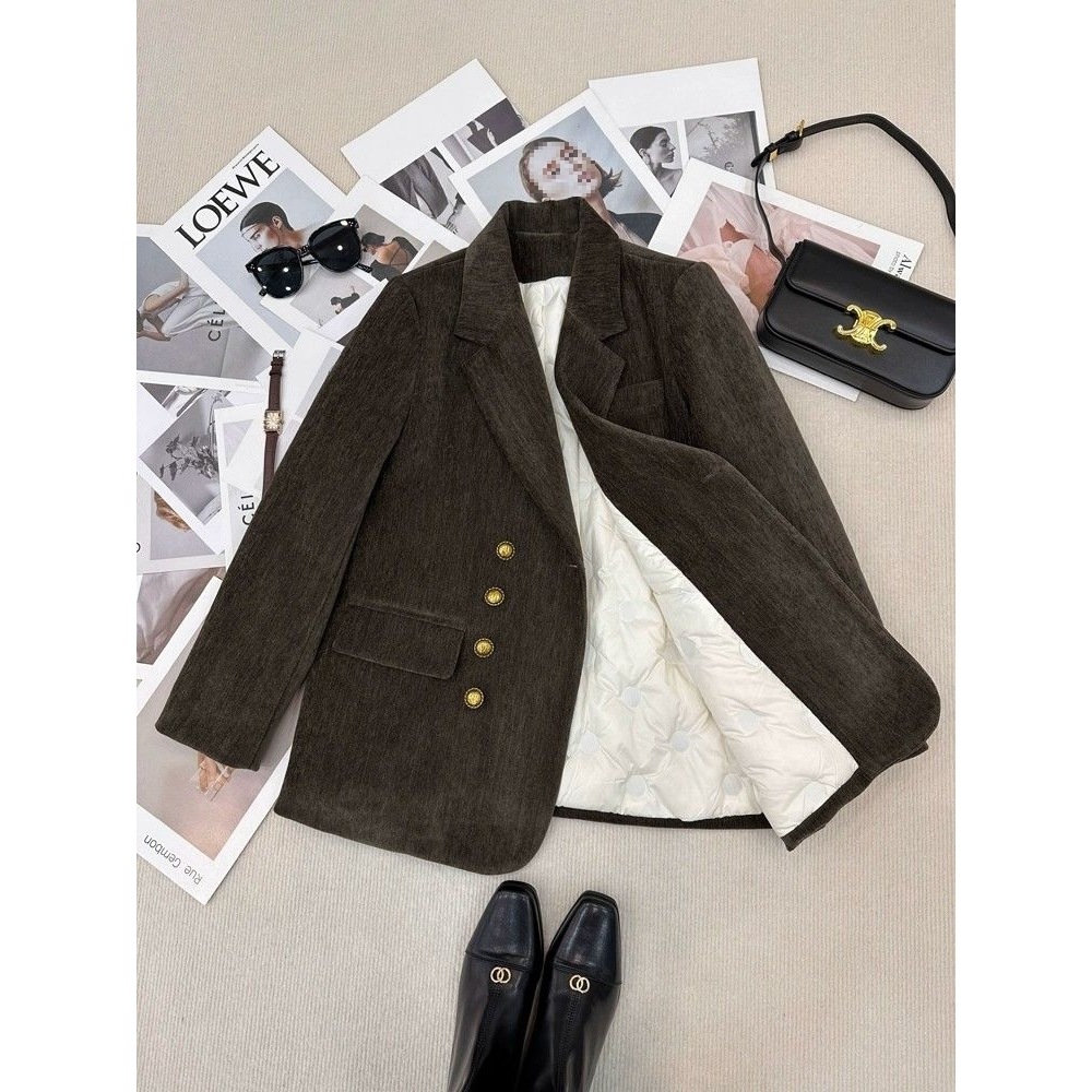 Suit down Jacket for Women 2025 New Autumn and Winter Small Thickeneded Liner White Duck down High-End Super Nice Jacket