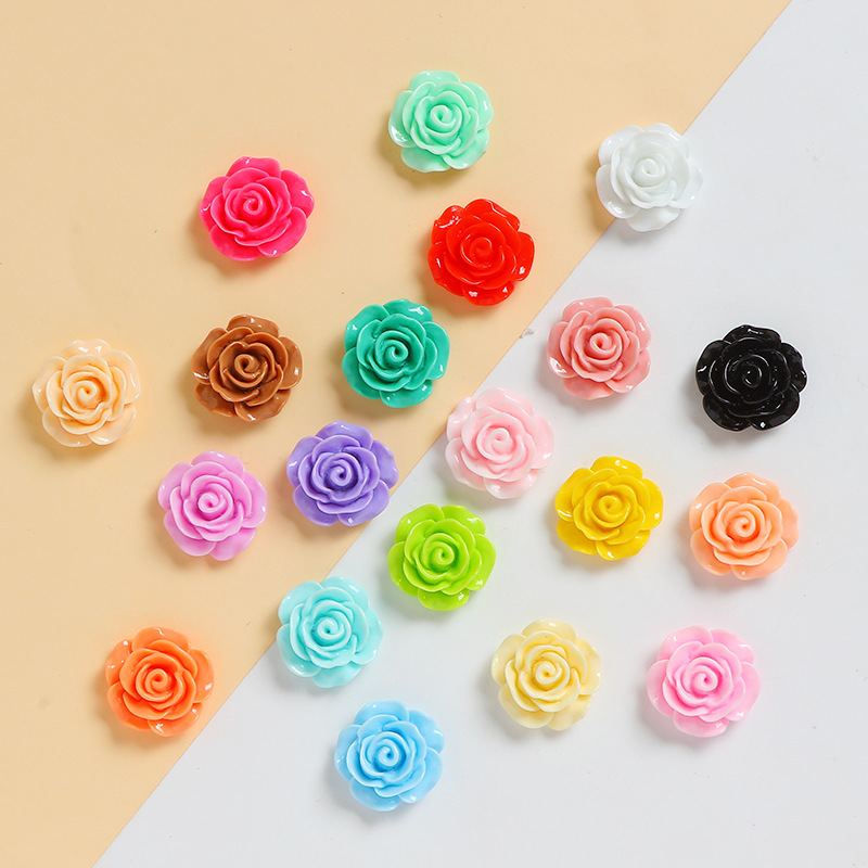 Simulated Colorful Rose Resin Accessories Cream Glue DIY Handmade Hairpin Headband Jewelry Patch Material