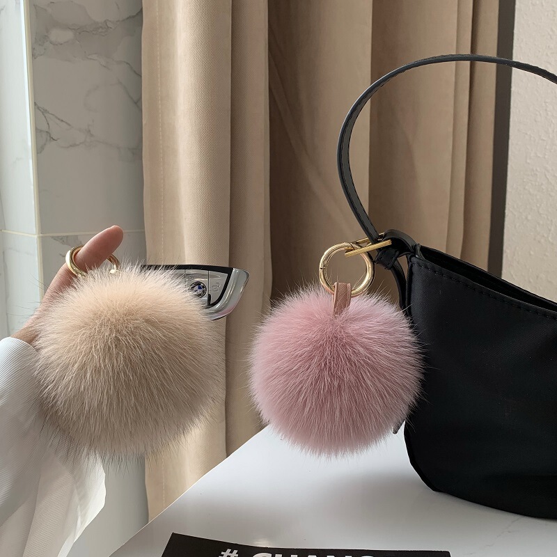 Fox Fur Ball Bag Pendant South Korea Cute Women's Plush Ball Car Keychain Hanging Decoration Fur Ball Ins Fox Fur Ball Bag Pendant South Korea Cute Women's Plush Ball Car Keychain Hanging Decoration Fur Ball Ins