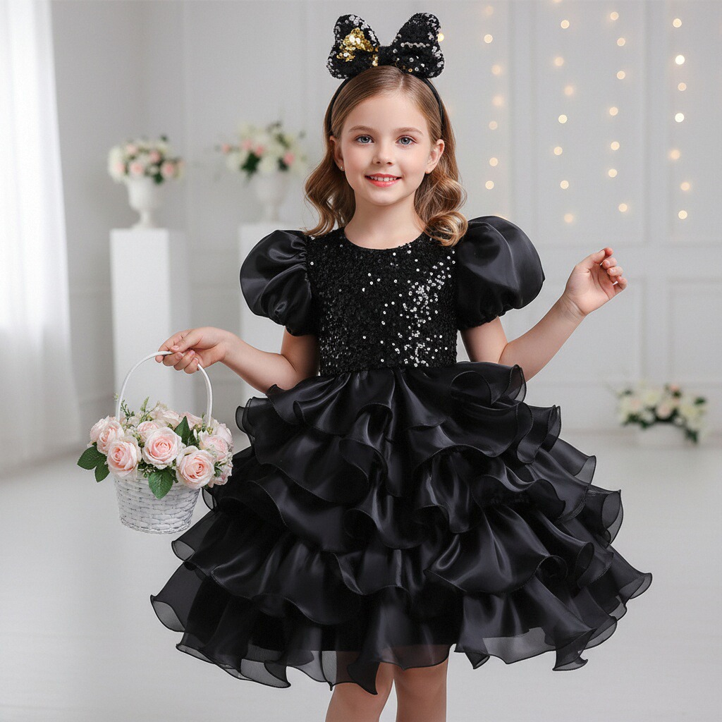 (Cross-border trading), children's evening dress, headband 3