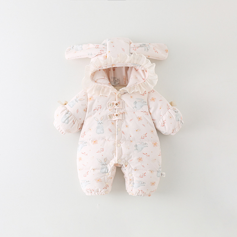 등산 의류 겨울 퀼트 코튼 베이비 슈퍼 귀여운 한 살짜리 생일 원피스  등반 의류