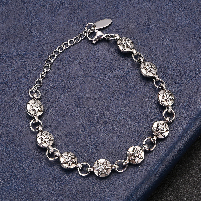 Mixed Element Chunky Letter Bracelet Dice Military Cross Full Diamond-Cut Silver Bracelet Mixed Element Chunky Letter Bracelet Dice Military Cross Full Diamond-Cut Silver Bracelet