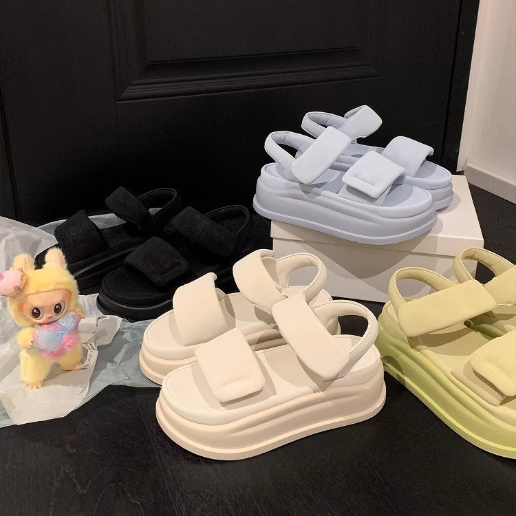 La marea no es sur ~ Island puff sandalias de plataforma para mujer para llevar 2025 verano nuevo estilo sandalias deportivas de playa para mujer