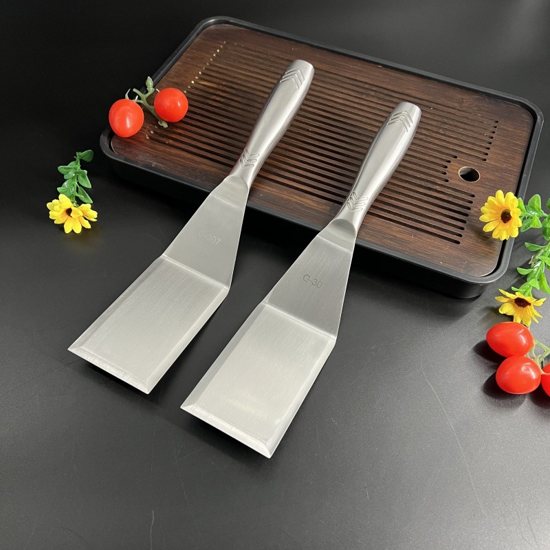 Espátula de Acero Inoxidable 420 para Pizza y Plancha Teppanyaki