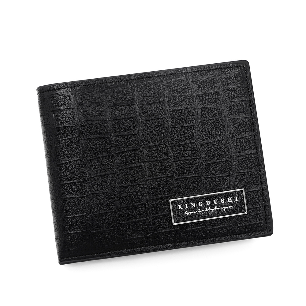 Cartera de hombre coreana con patrón de piedra corta con bisagra TPU, bolso de tres plegados, bolso de cambio de tarjeta múltiple, bolso de identificación, bolso de hombre