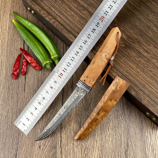 Hot Outdoor Forged Three-in-one Steel Knife Camping Sharp Handle Meat Fruit Knife Portable Multi-function Knife