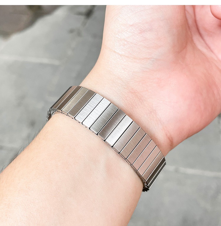 Suitable for Apple S10 strap, iWatch9se8 stainless steel small waist, metal elastic single-loop bracelet, 42mm, female undefined