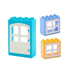 兼容樂高大顆粒8孔門窗窗戶組裝房子建築街景場景基礎件配件積木